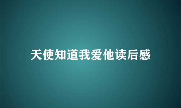 天使知道我爱他读后感