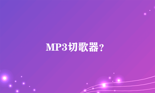 MP3切歌器？