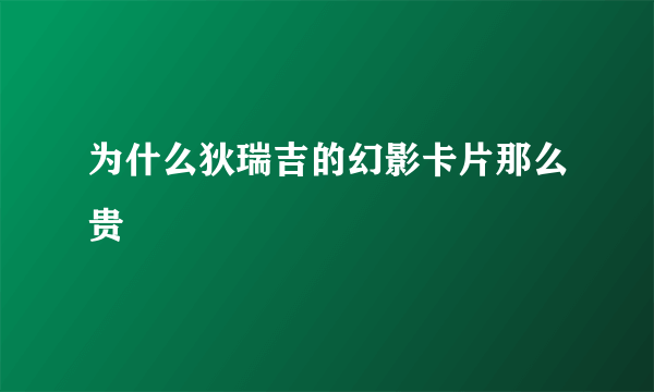 为什么狄瑞吉的幻影卡片那么贵