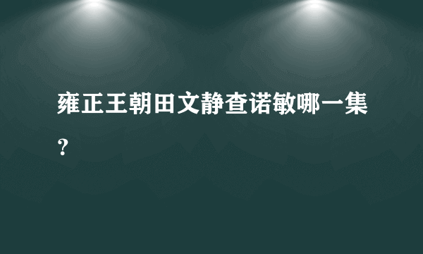 雍正王朝田文静查诺敏哪一集？