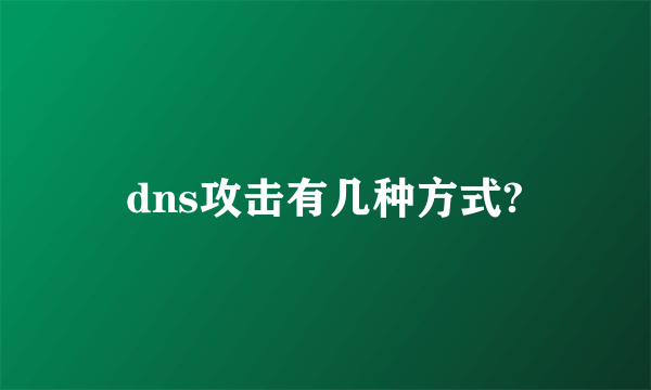 dns攻击有几种方式?