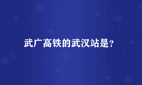 武广高铁的武汉站是？