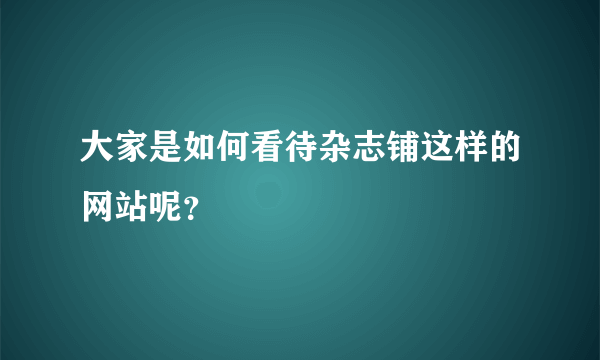 大家是如何看待杂志铺这样的网站呢？