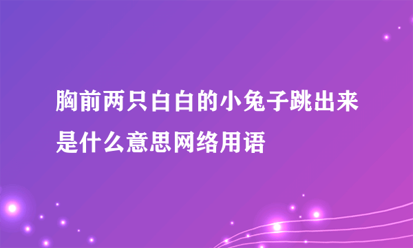 胸前两只白白的小兔子跳出来是什么意思网络用语