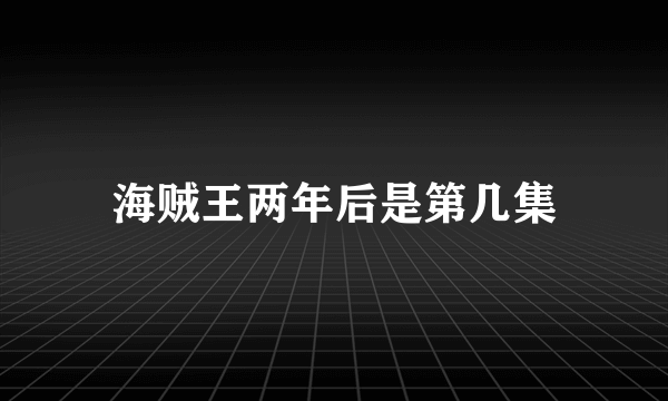 海贼王两年后是第几集