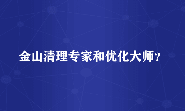 金山清理专家和优化大师？