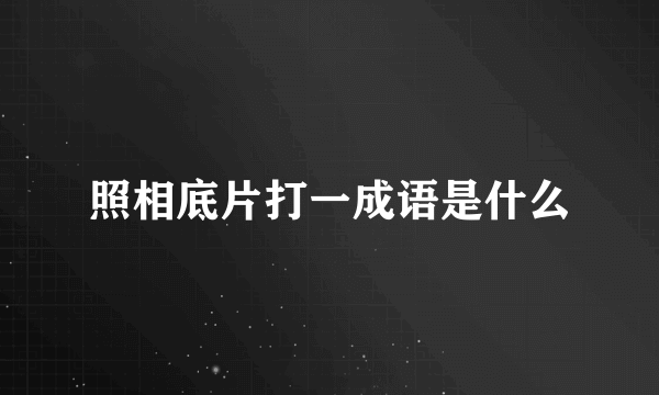 照相底片打一成语是什么