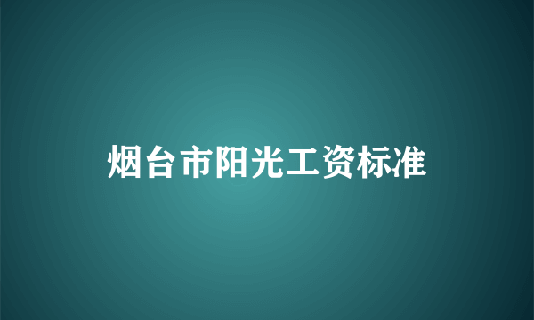 烟台市阳光工资标准