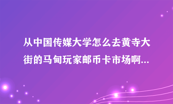 从中国传媒大学怎么去黄寺大街的马甸玩家邮币卡市场啊？来回的地铁怎么倒啊？知道的告诉下，谢谢