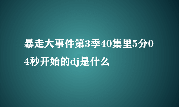 暴走大事件第3季40集里5分04秒开始的dj是什么