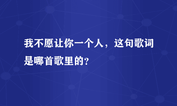 我不愿让你一个人，这句歌词是哪首歌里的？