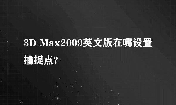 3D Max2009英文版在哪设置捕捉点?