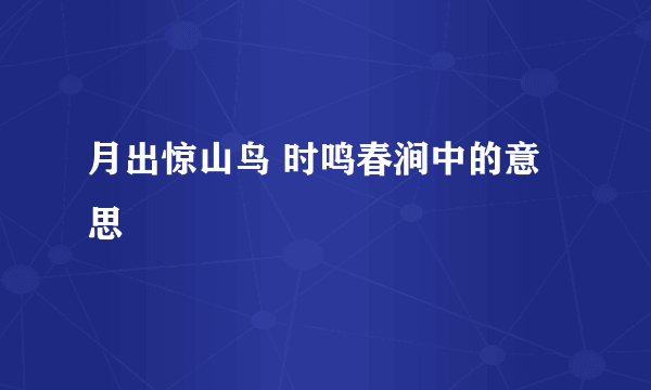 月出惊山鸟 时鸣春涧中的意思