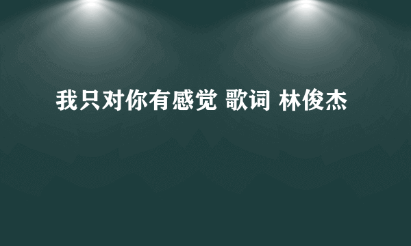 我只对你有感觉 歌词 林俊杰