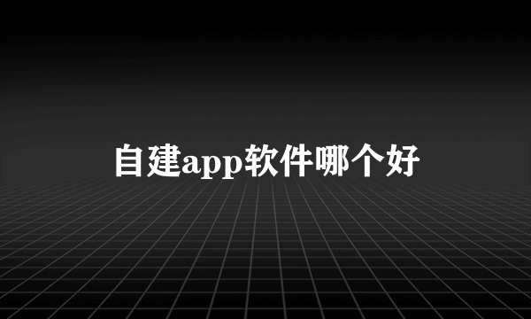 自建app软件哪个好