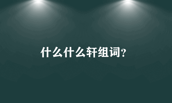 什么什么轩组词？