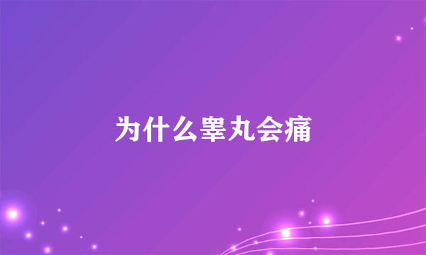 为什么睾丸会痛