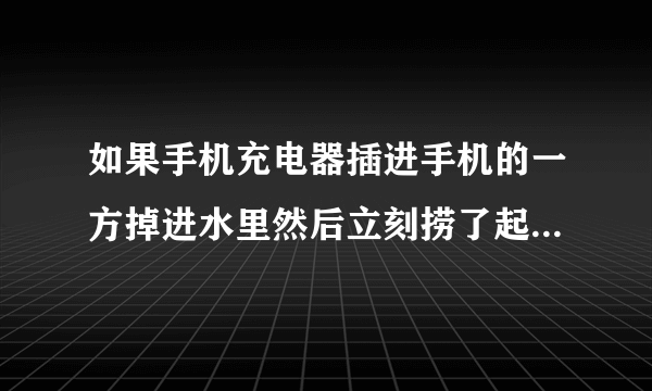 如果手机充电器插进手机的一方掉进水里然后立刻捞了起来,这个手机充电器还能