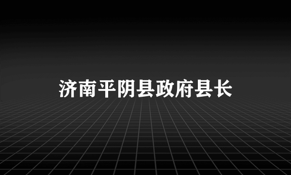 济南平阴县政府县长