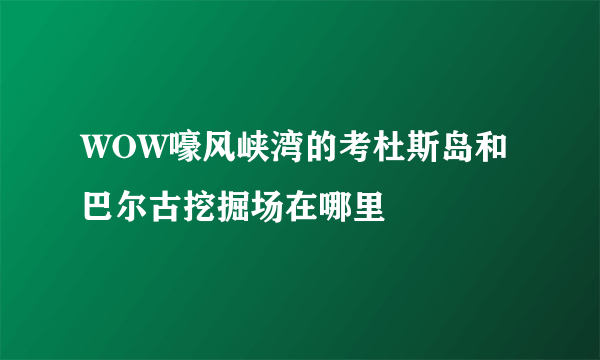 WOW嚎风峡湾的考杜斯岛和巴尔古挖掘场在哪里