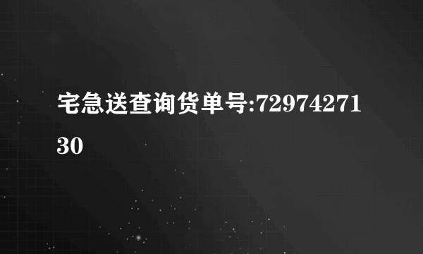 宅急送查询货单号:7297427130