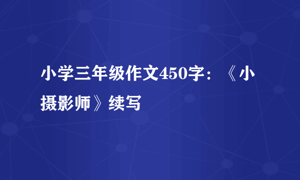 小学三年级作文450字：《小摄影师》续写