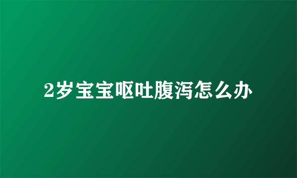 2岁宝宝呕吐腹泻怎么办