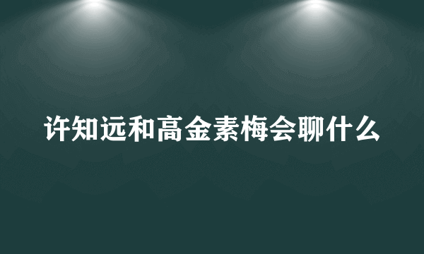 许知远和高金素梅会聊什么