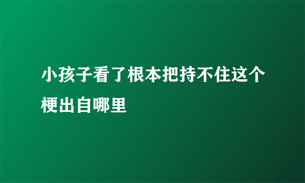 小孩子看了根本把持不住这个梗出自哪里