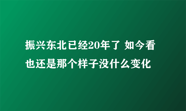 振兴东北已经20年了 如今看也还是那个样子没什么变化