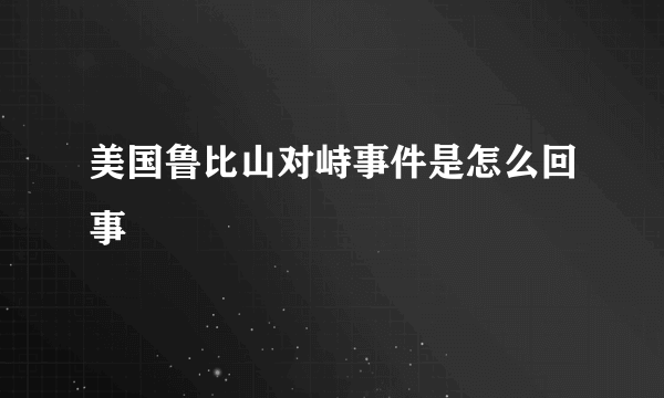 美国鲁比山对峙事件是怎么回事