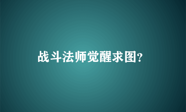 战斗法师觉醒求图？