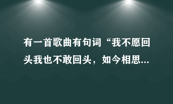 有一首歌曲有句词“我不愿回头我也不敢回头，如今相思只能咫尺天涯”，请问是哪部电视剧的主题曲