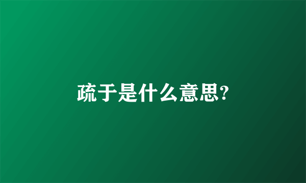 疏于是什么意思?