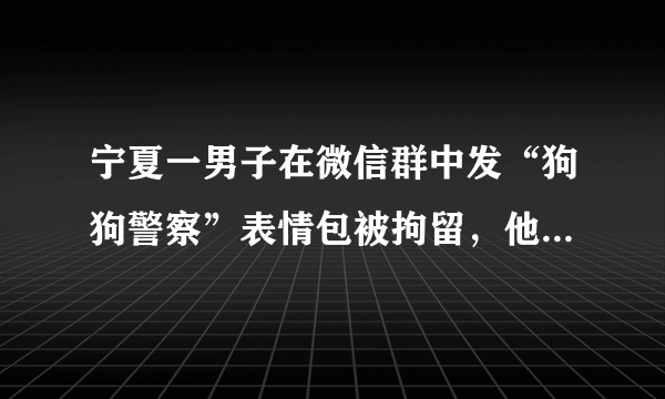 宁夏一男子在微信群中发“狗狗警察”表情包被拘留，他违反了哪些法律法规？