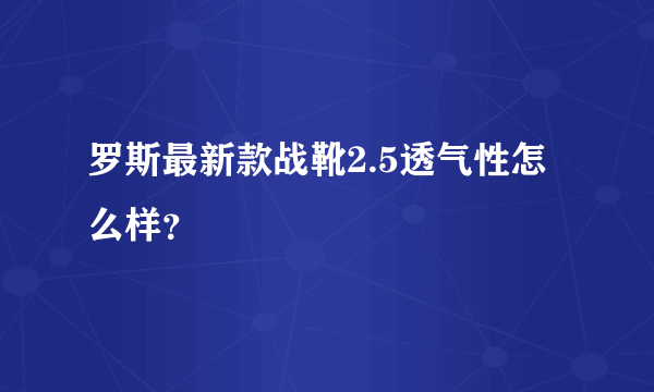 罗斯最新款战靴2.5透气性怎么样？