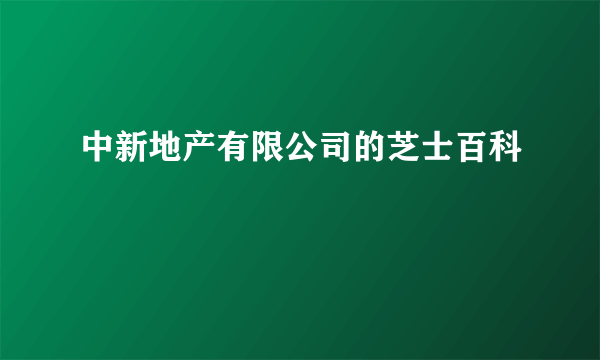 中新地产有限公司的芝士百科