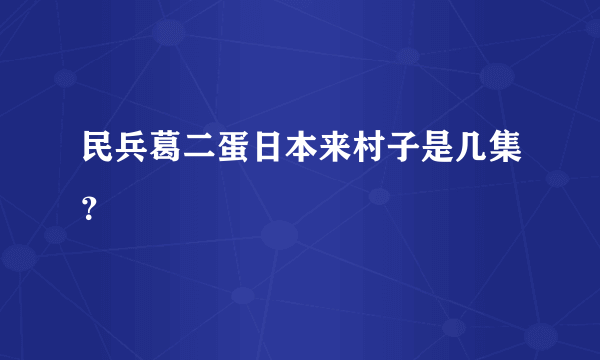 民兵葛二蛋日本来村子是几集？