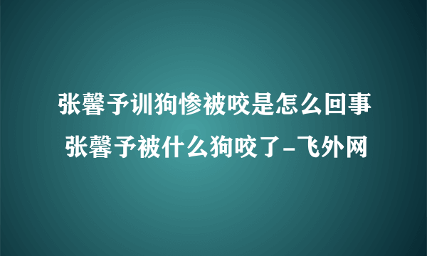 张馨予训狗惨被咬是怎么回事 张馨予被什么狗咬了-飞外网