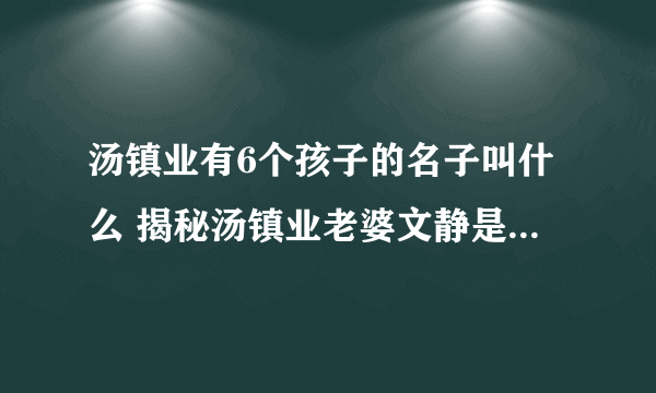 汤镇业有6个孩子的名子叫什么 揭秘汤镇业老婆文静是谁_飞外网