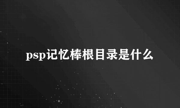 psp记忆棒根目录是什么