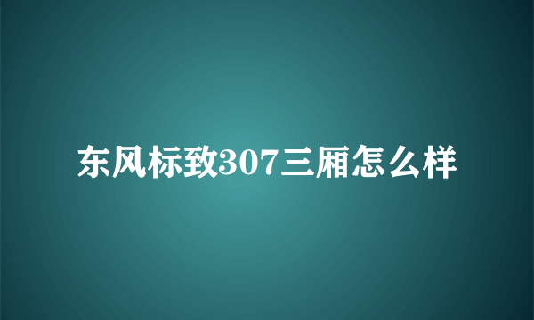 东风标致307三厢怎么样