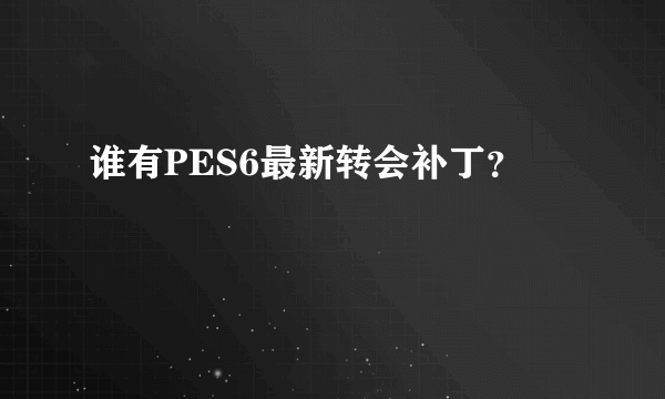 谁有PES6最新转会补丁？