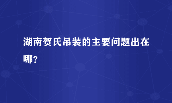 湖南贺氏吊装的主要问题出在哪？