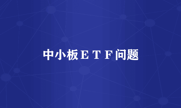 中小板ＥＴＦ问题