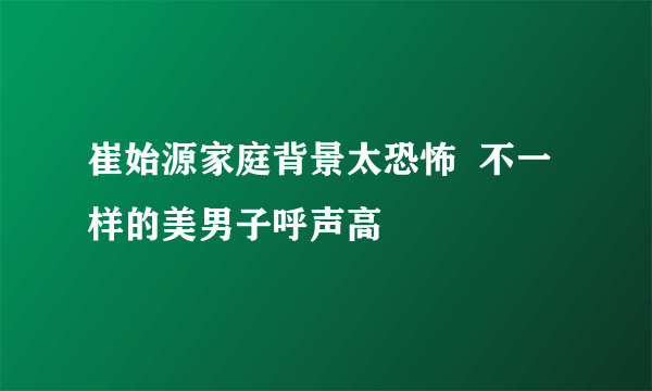 崔始源家庭背景太恐怖  不一样的美男子呼声高