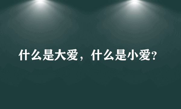 什么是大爱，什么是小爱？