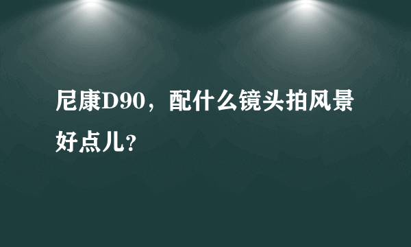 尼康D90，配什么镜头拍风景好点儿？