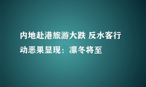 内地赴港旅游大跌 反水客行动恶果显现：凛冬将至