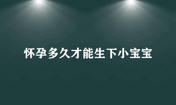 怀孕多久才能生下小宝宝